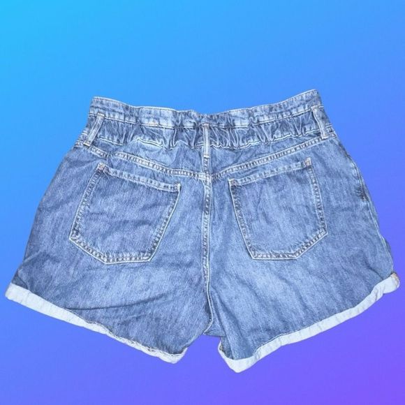Plus Size Banana Republic Paperbag Denim Shorts Size 18 Waist 36” #37 - Picture 3 of 3